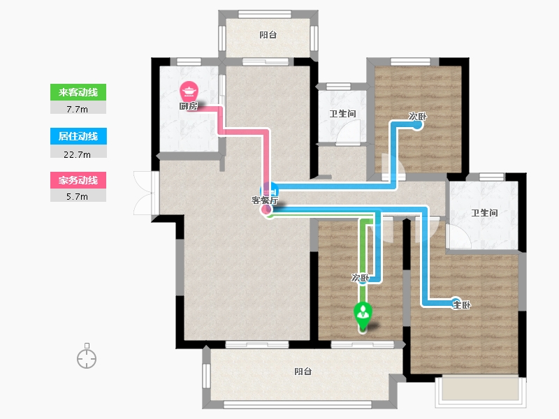 河南省-许昌市-建业桂园-104.00-户型库-动静线