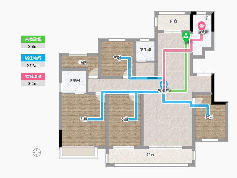 湖南省-常德市-翰林公馆-123.84-户型库-动静线