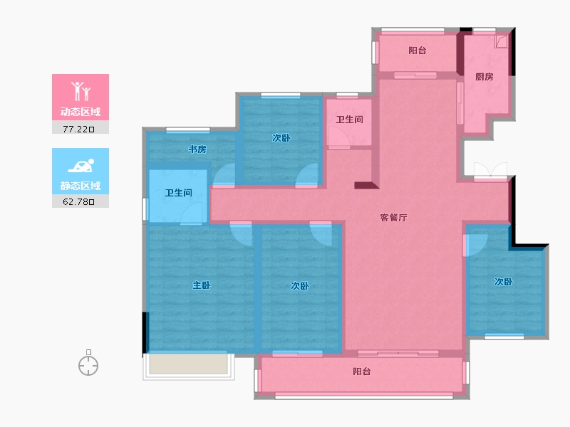 湖南省-常德市-翰林公馆-123.84-户型库-动静分区