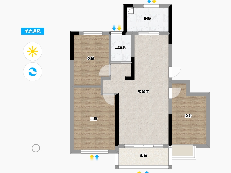 河北省-沧州市-锦熙府-79.45-户型库-采光通风