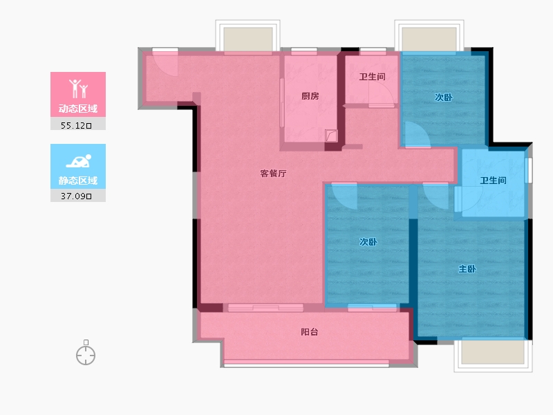 江西省-南昌市-赣电贵府-92.80-户型库-动静分区