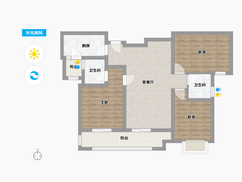 四川省-成都市-宸光府-83.20-户型库-采光通风