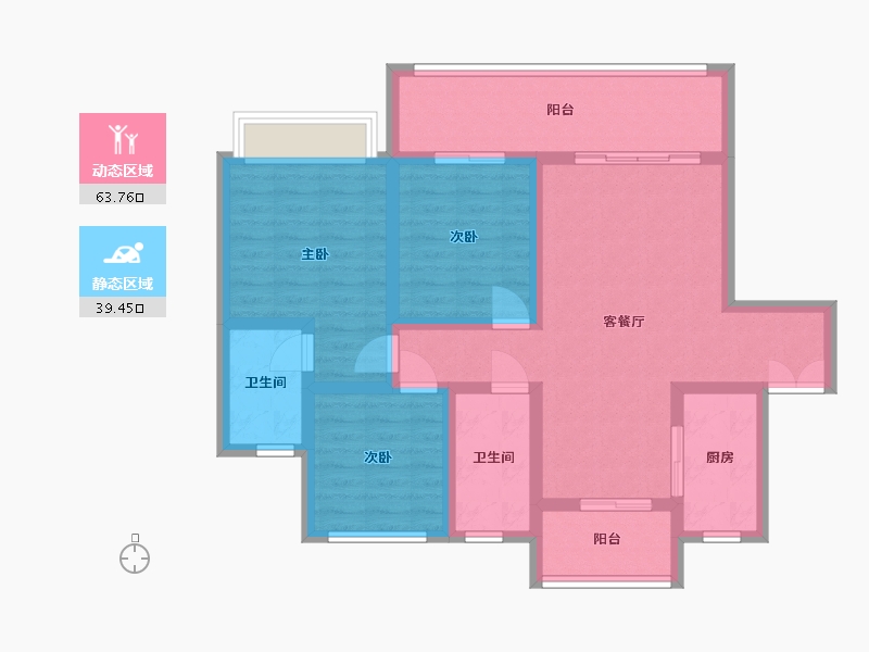 陕西省-渭南市-香语城-96.72-户型库-动静分区