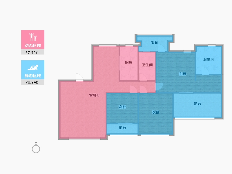 贵州省-贵阳市-恒大金阳新世界-125.00-户型库-动静分区