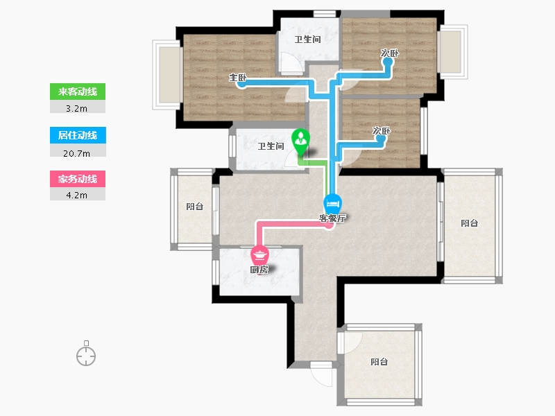 广西壮族自治区-南宁市-锦樾府-88.80-户型库-动静线