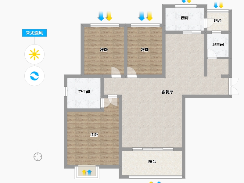 河南省-开封市-清风雅居-111.20-户型库-采光通风