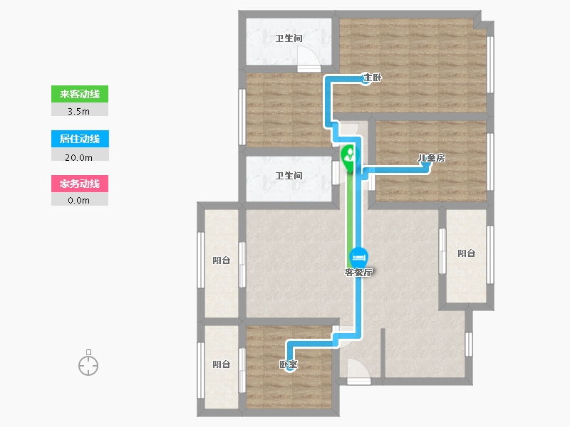 广东省-广州市-广州融创文旅城-B4区-88.00-户型库-动静线