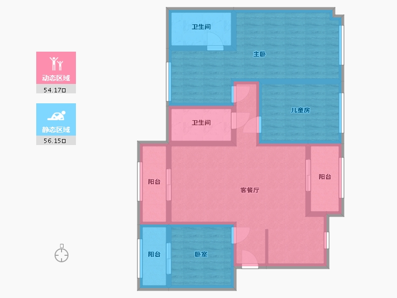 广东省-广州市-广州融创文旅城-B4区-88.00-户型库-动静分区