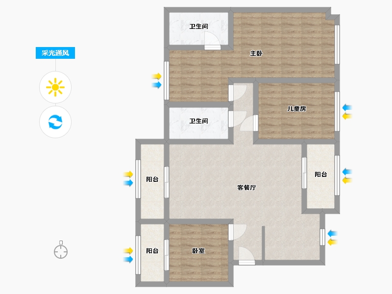 广东省-广州市-广州融创文旅城-B4区-88.00-户型库-采光通风