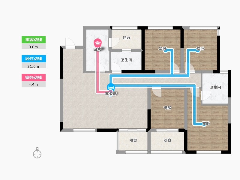 四川省-资阳市-云端金城蓝湾-108.70-户型库-动静线