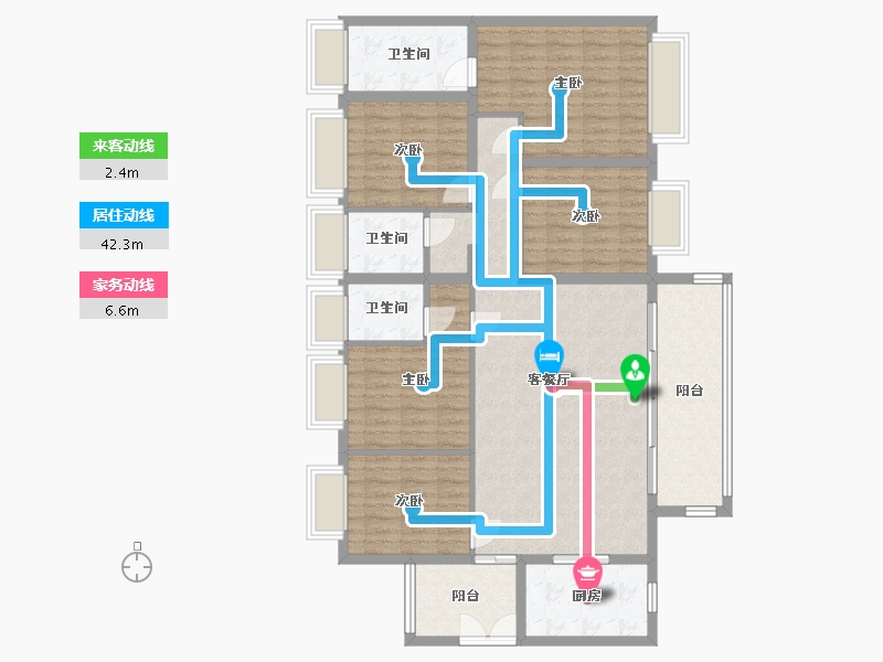 广东省-珠海市-山府河畔-128.00-户型库-动静线