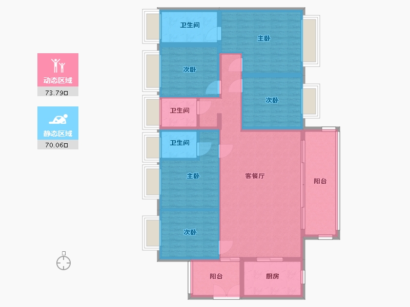 广东省-珠海市-山府河畔-128.00-户型库-动静分区