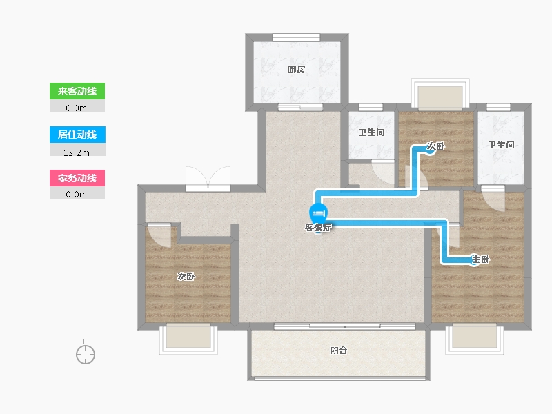 福建省-福州市-融创观澜云顶-102.40-户型库-动静线