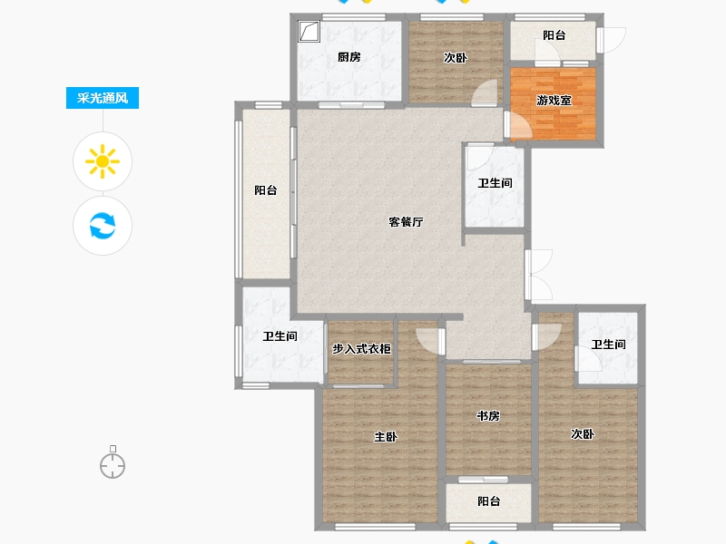 浙江省-杭州市-理想臻品-185.00-户型库-采光通风