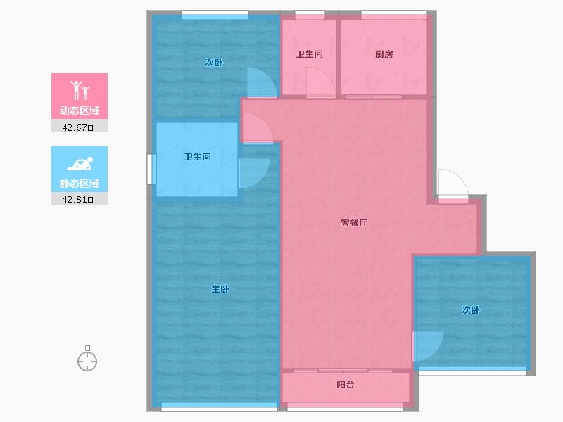 广东省-深圳市-世界花园-米兰居-79.20-户型库-动静分区