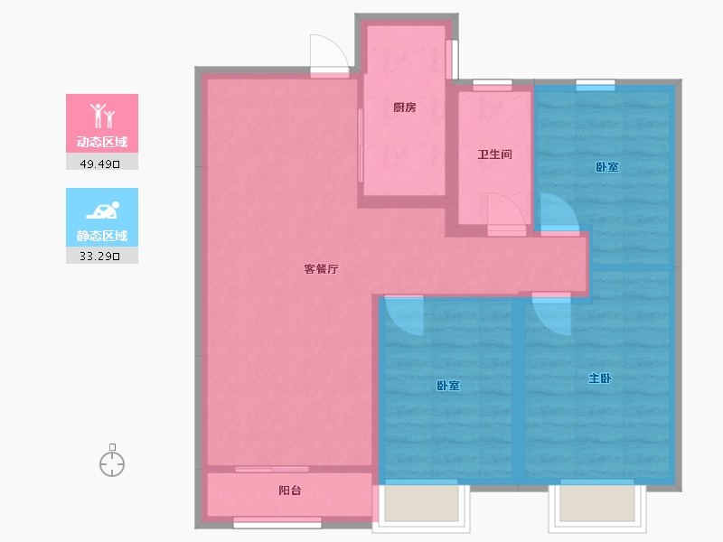 山东省-东营市-融创滨江一号-86.00-户型库-动静分区