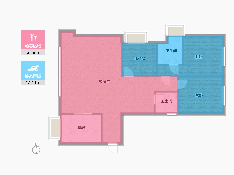 湖北省-武汉市-福星惠誉星誉国际-100.78-户型库-动静分区