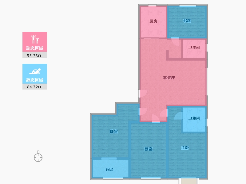 山东省-潍坊市-紫御宫馆-125.00-户型库-动静分区