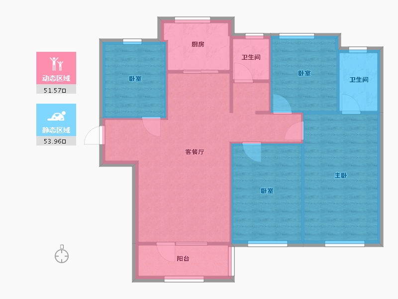 河北省-唐山市-禹洲嘉誉瀞湖-103.20-户型库-动静分区