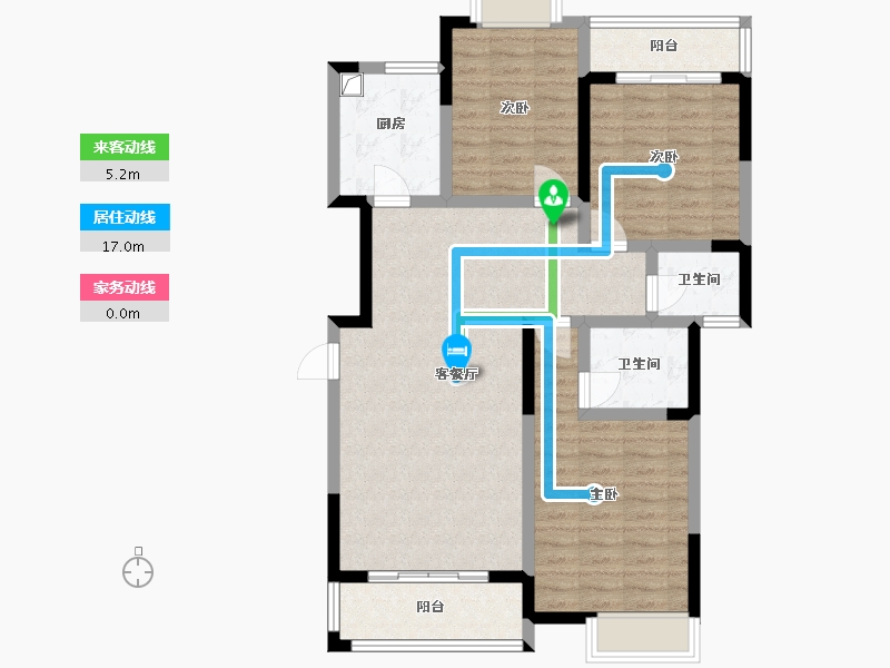 湖南省-益阳市-御龙湾-109.00-户型库-动静线