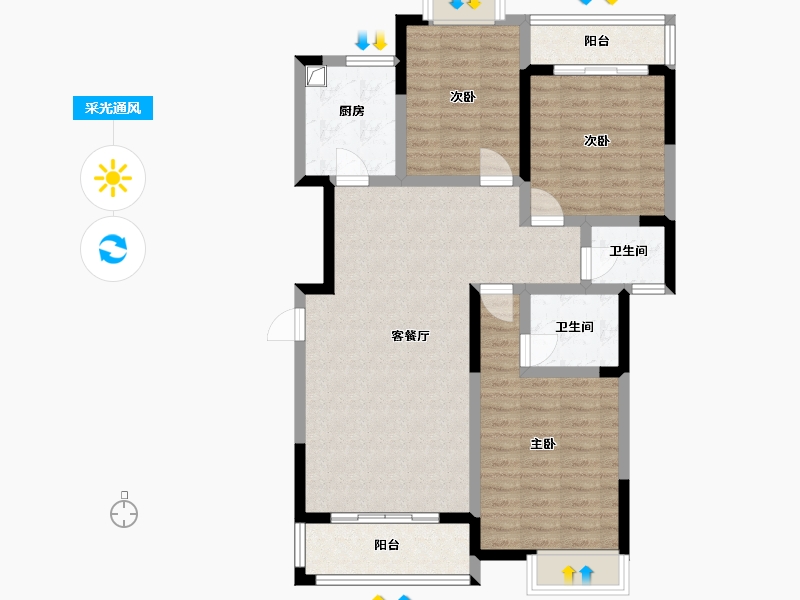 湖南省-益阳市-御龙湾-109.00-户型库-采光通风