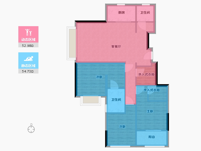 江苏省-南京市-江望-96.80-户型库-动静分区