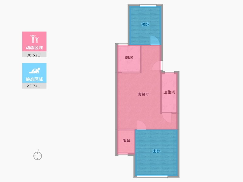 上海-上海市-龙柏五村-53.10-户型库-动静分区