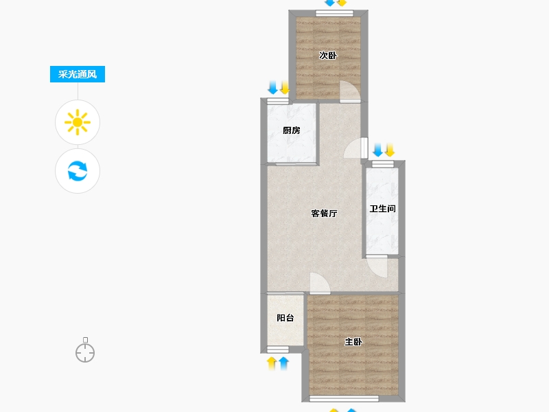 上海-上海市-龙柏五村-53.10-户型库-采光通风