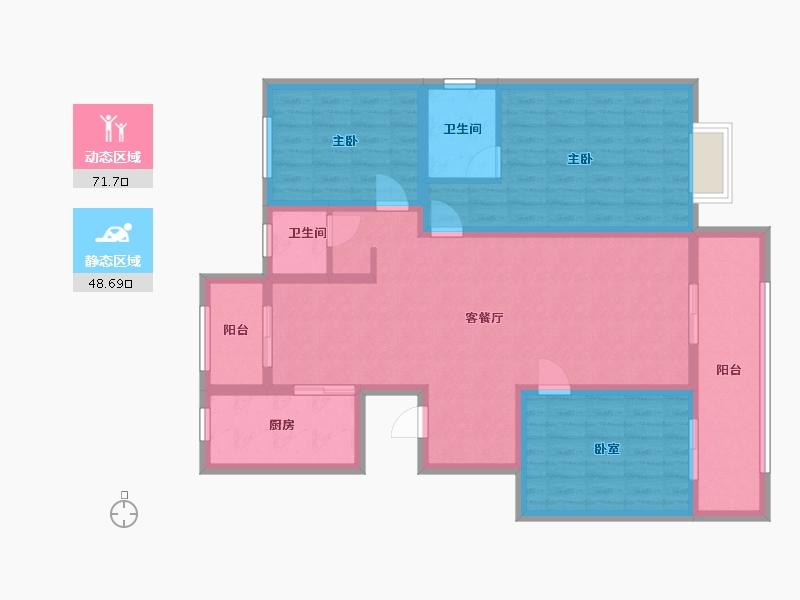 河南省-济源市-金色家园-107.20-户型库-动静分区