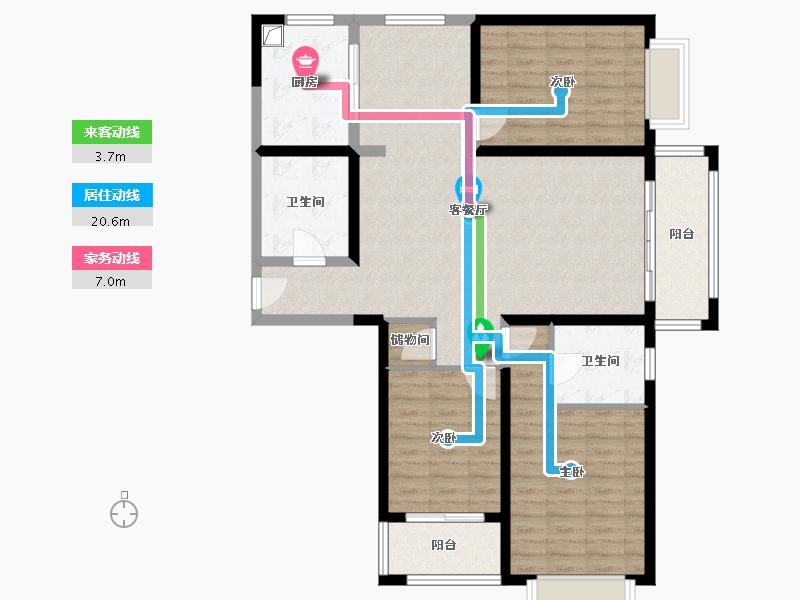 山西省-太原市-和平里小区-112.00-户型库-动静线