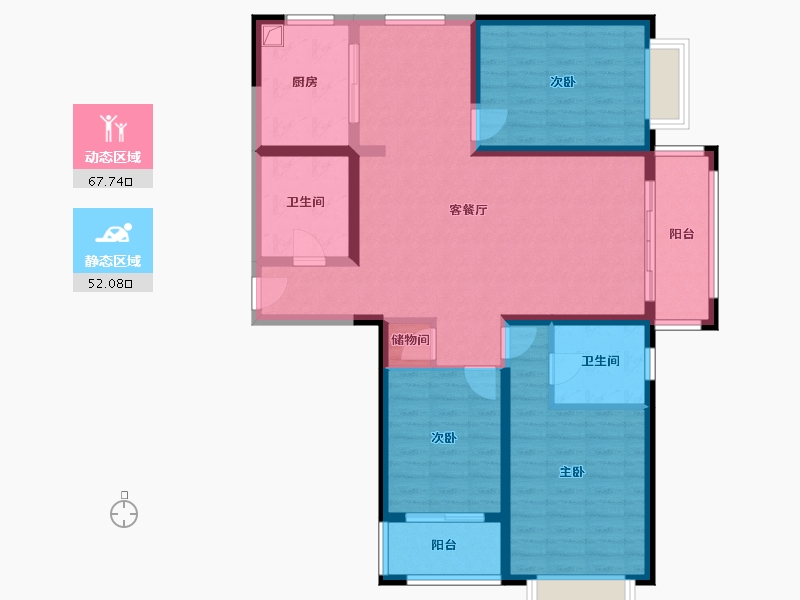 山西省-太原市-和平里小区-112.00-户型库-动静分区