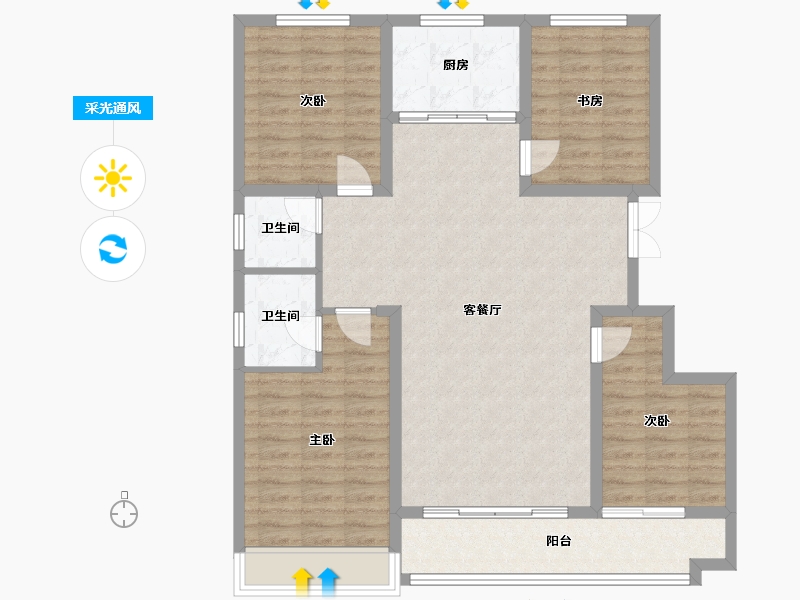 山东省-潍坊市-龙栖府-115.84-户型库-采光通风