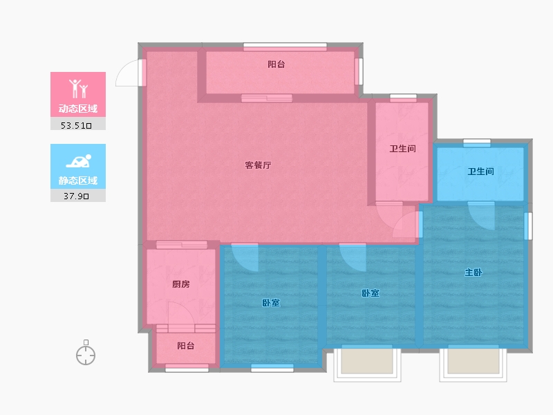 四川省-成都市-璟和名邸-93.60-户型库-动静分区