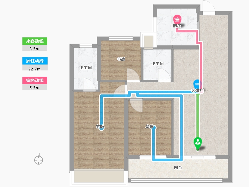 浙江省-杭州市-融信滨望雅庭-95.50-户型库-动静线