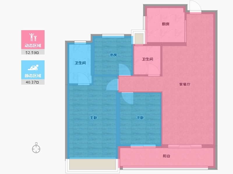 浙江省-杭州市-融信滨望雅庭-95.50-户型库-动静分区