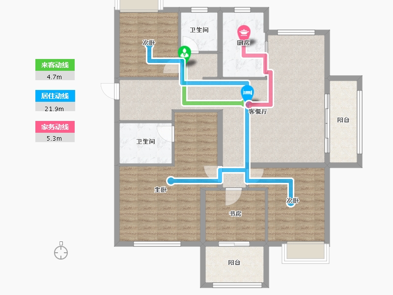 安徽省-蚌埠市-百合公馆-112.00-户型库-动静线