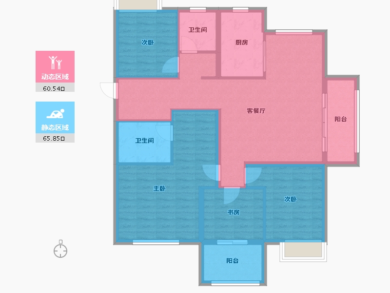 安徽省-蚌埠市-百合公馆-112.00-户型库-动静分区