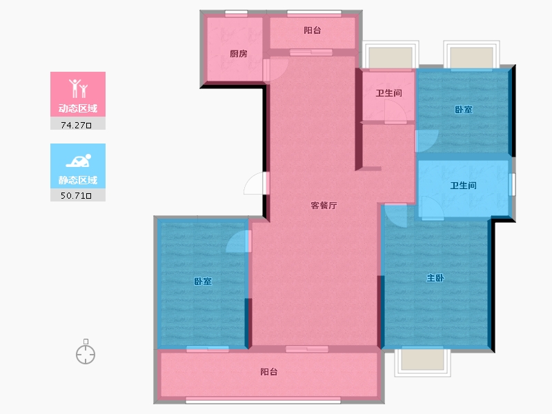 广东省-珠海市-金湾海玥湾-111.20-户型库-动静分区