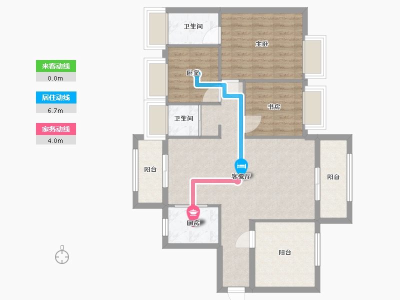 广东省-佛山市-容桂碧桂晴澜苑2期B区-80.00-户型库-动静线