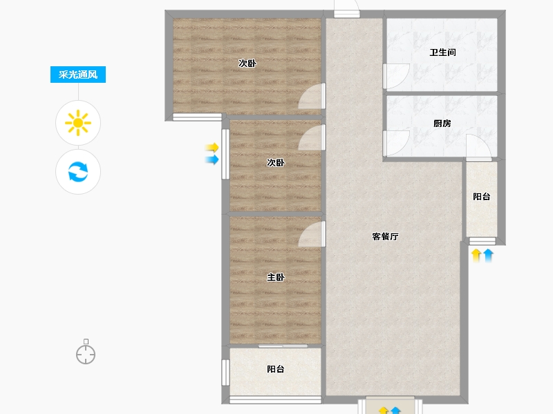 山东省-临沂市-华前城市广场-98.05-户型库-采光通风