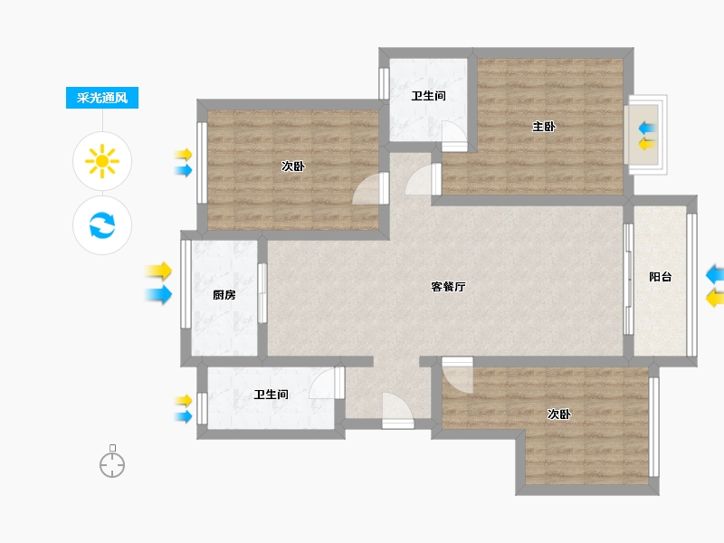 浙江省-宁波市-杨柳郡-一期-94.00-户型库-采光通风