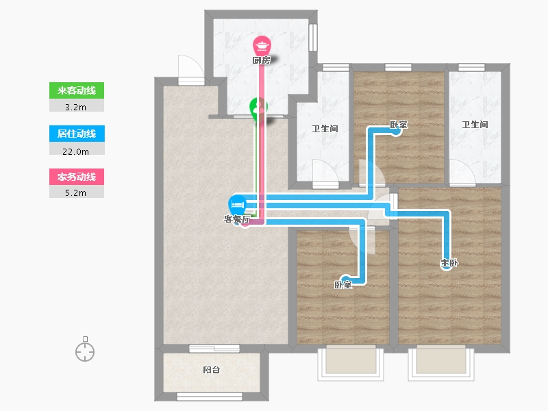 山西省-晋中市-龙湖天境-100.80-户型库-动静线