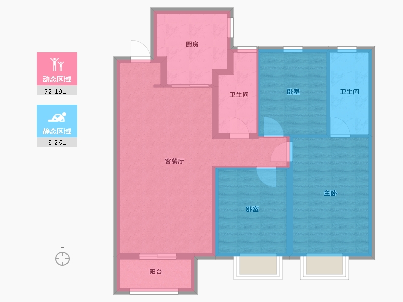 山西省-晋中市-龙湖天境-100.80-户型库-动静分区