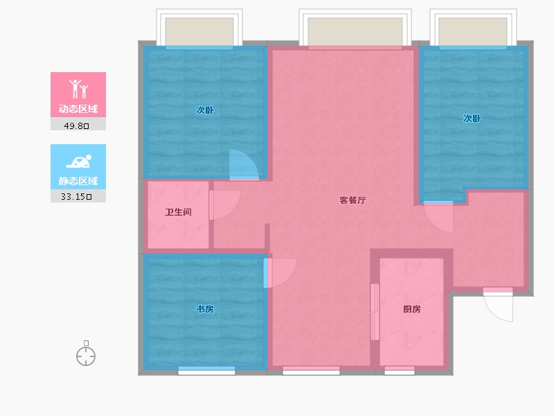 吉林省-长春市-新星宇金麟府-96.00-户型库-动静分区