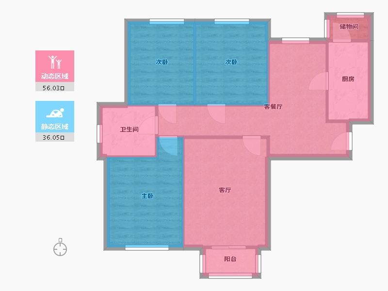 天津-天津市-博盛园-92.80-户型库-动静分区