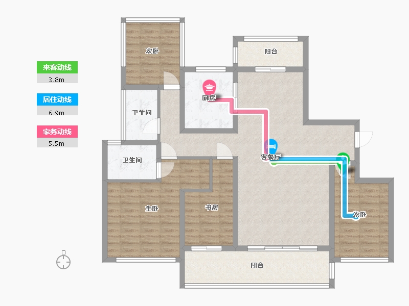 广东省-汕头市-龙光天境海岸花园-117.60-户型库-动静线