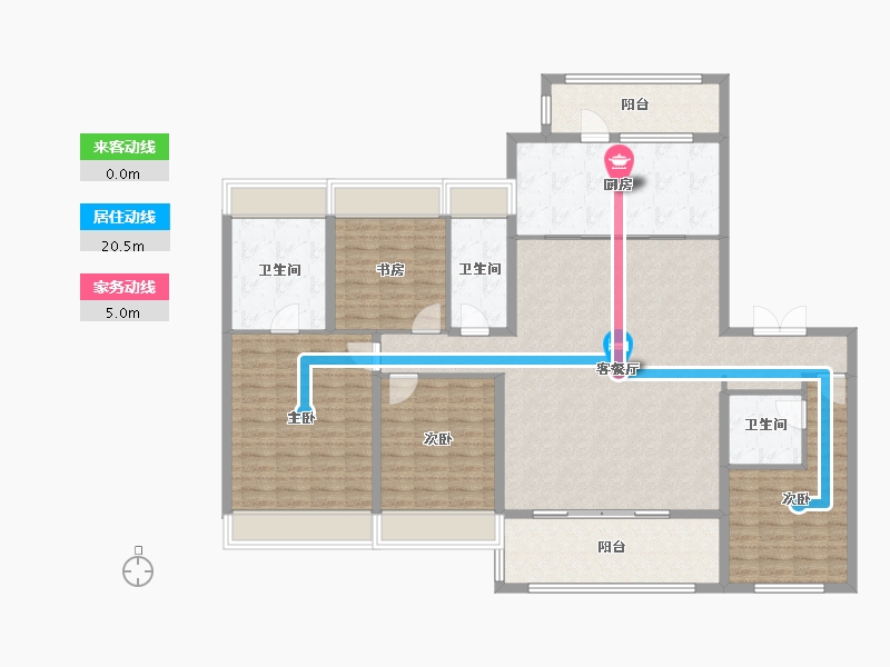 江苏省-苏州市-招商文禧花园-156.80-户型库-动静线