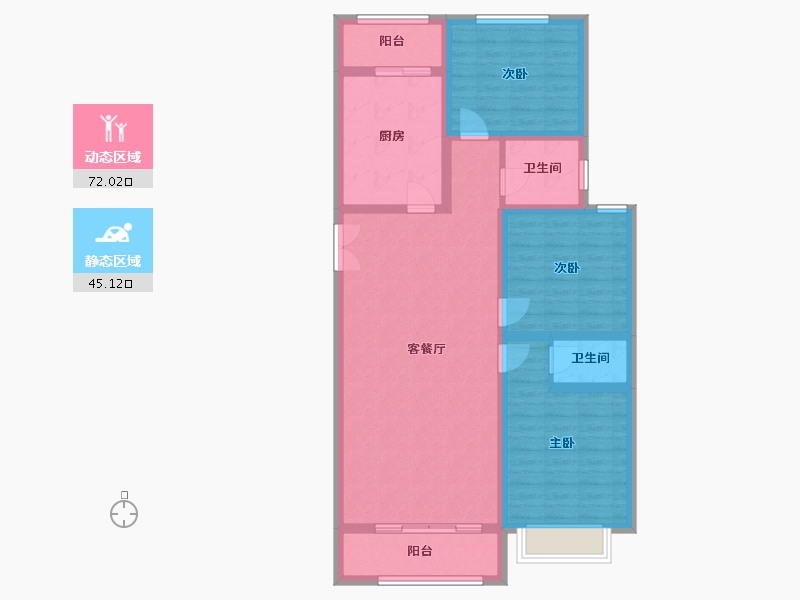 山东省-潍坊市-万家园书香府邸-104.80-户型库-动静分区