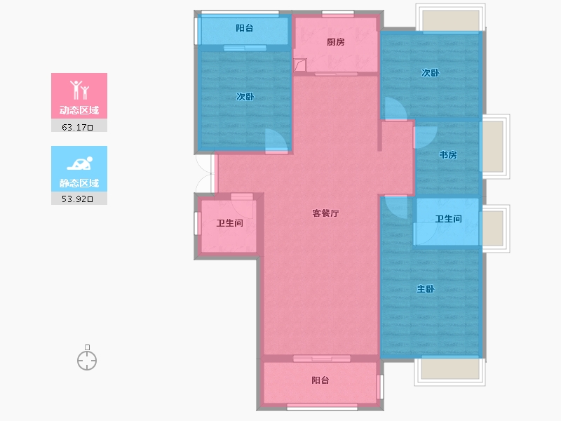 湖北省-黄石市-宏维·天地-109.38-户型库-动静分区