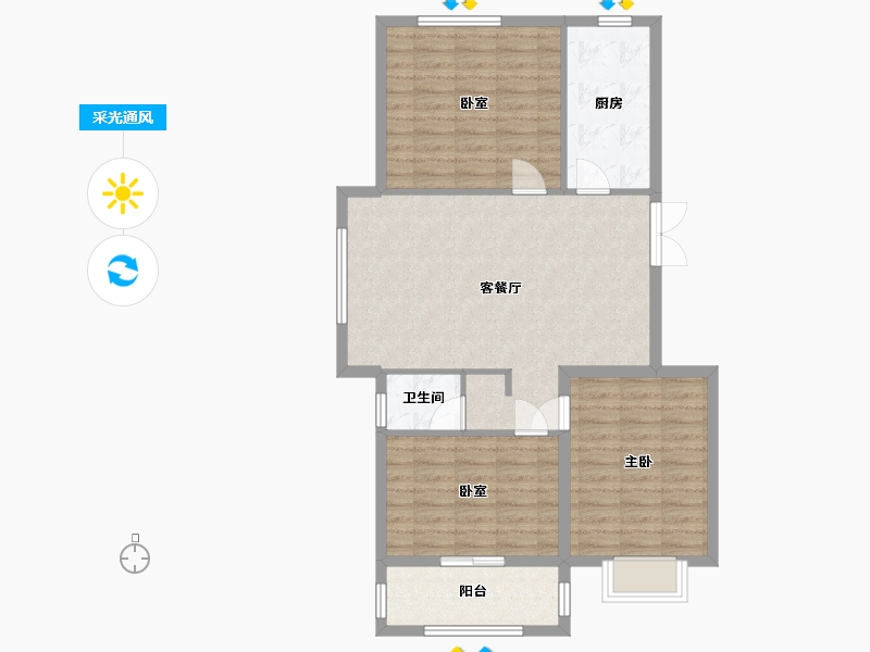 河北省-邢台市-清华园-92.80-户型库-采光通风